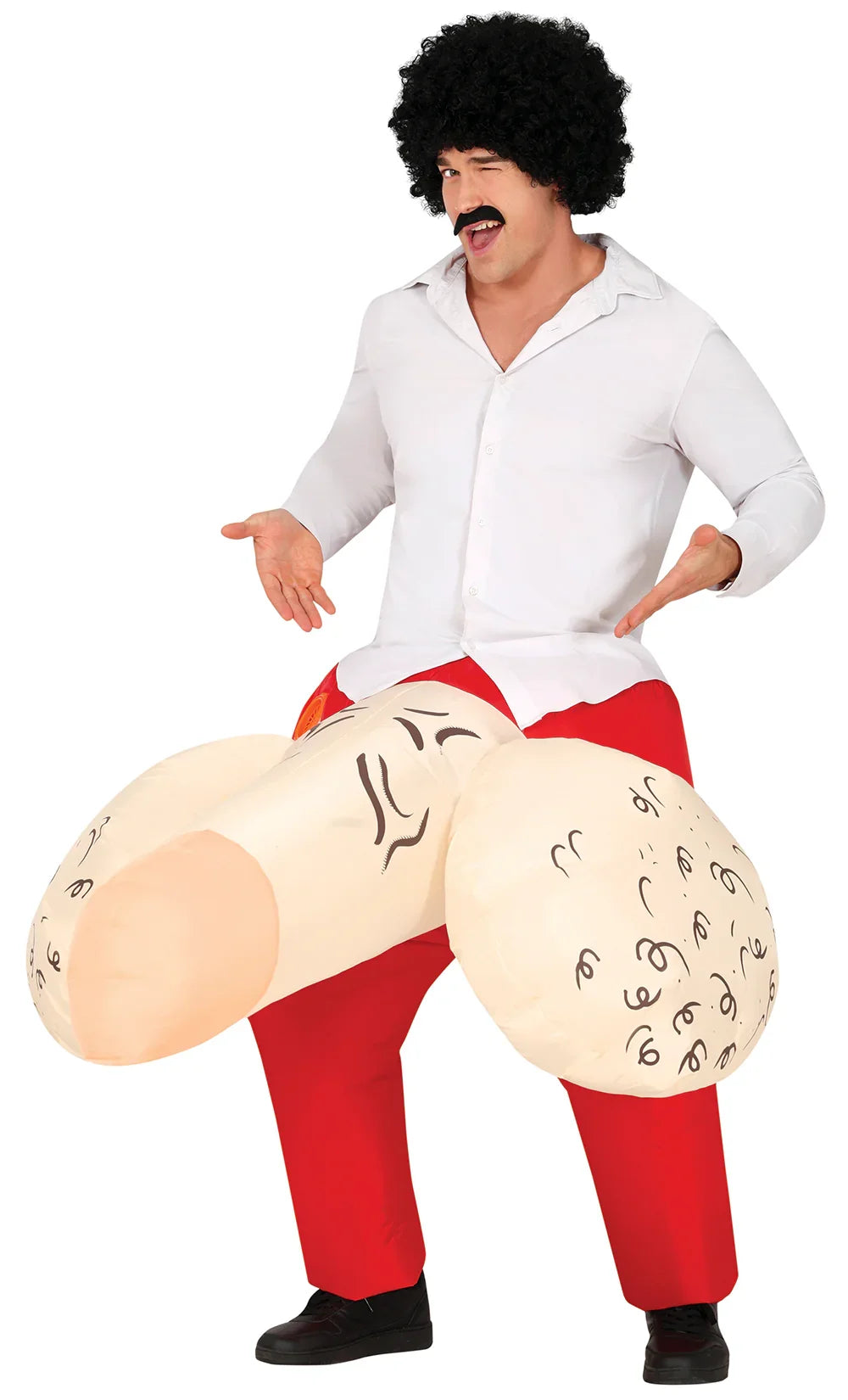 Disfraz de Pervertido con Pene Hinchable para Hombre Despedidas Guirca